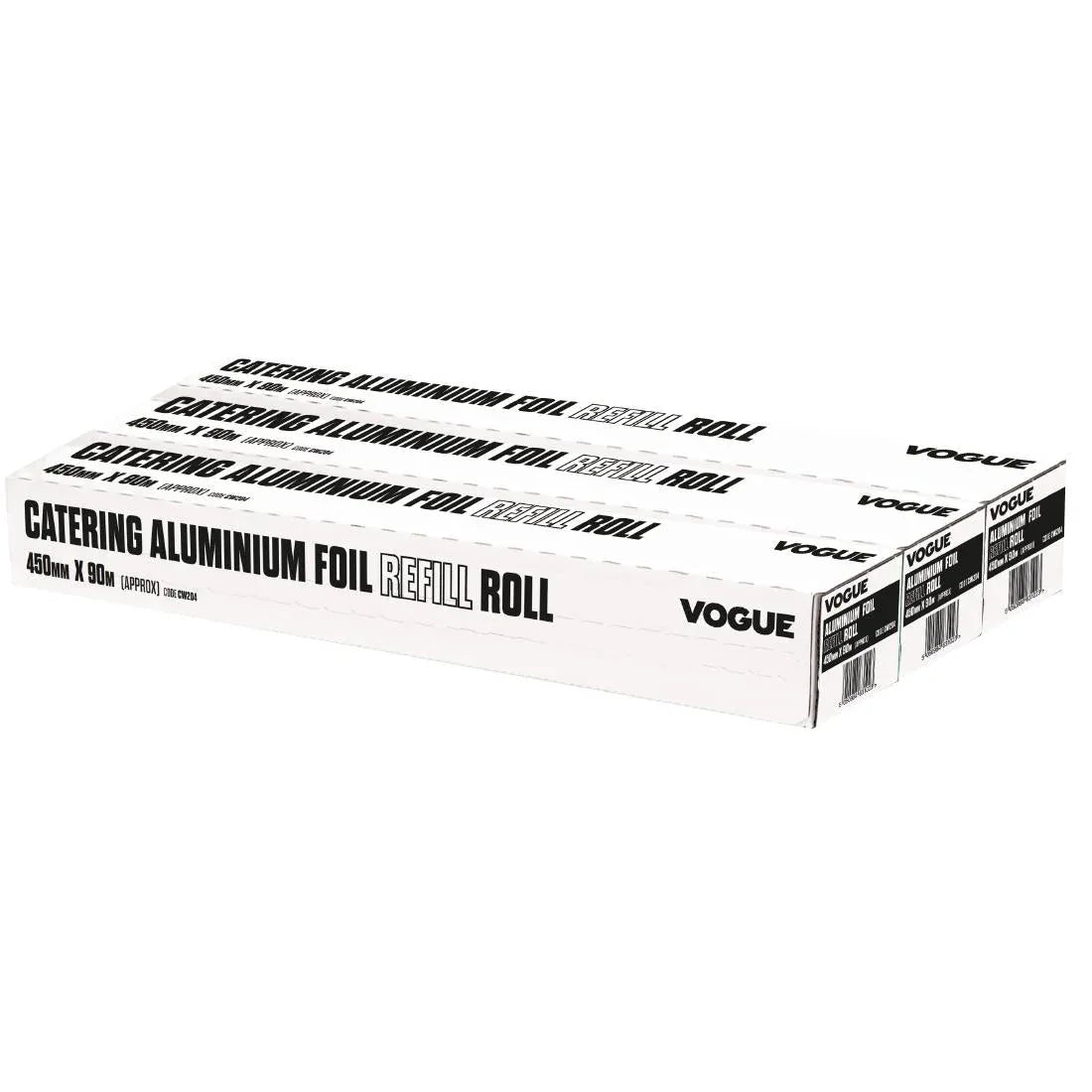CW204 Vogue Aluminium Foil 90m fits Wrap450 Dispenser (Pack of 3) - JD Catering Equipment Solutions Ltd