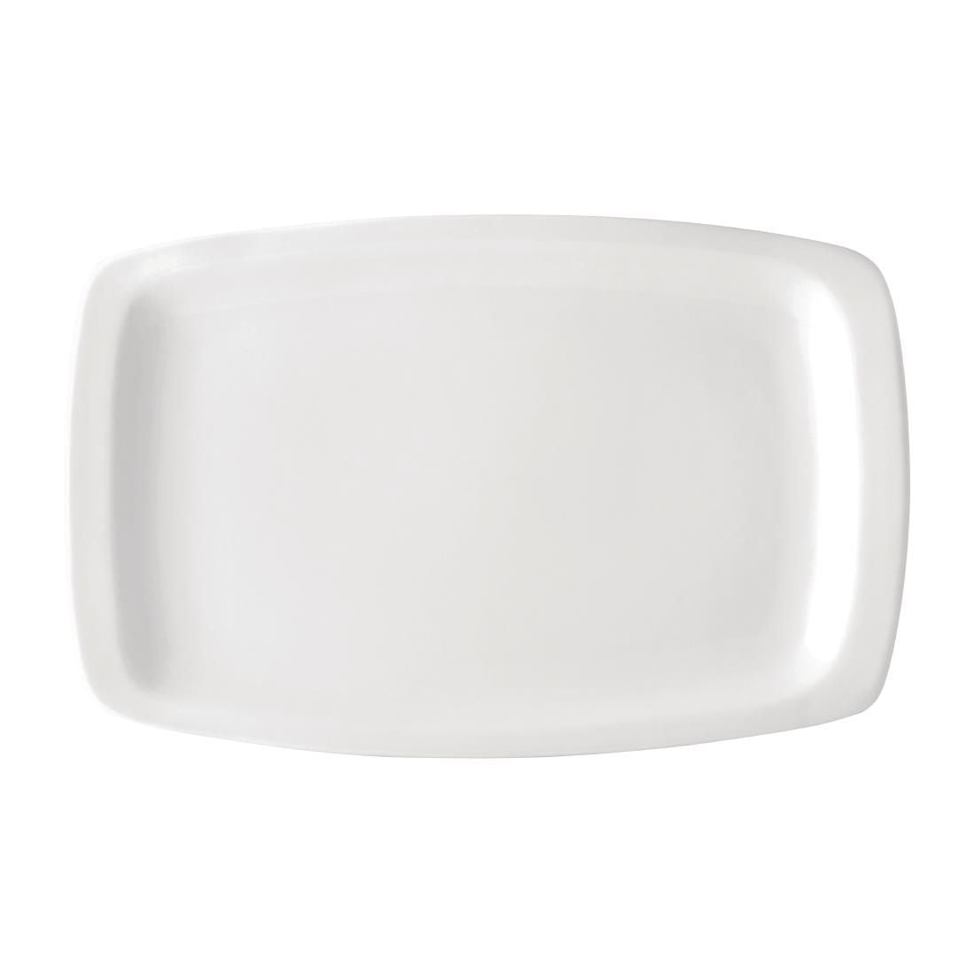CW333 Utopia Titan Rectangular Plates White 230mm x 360mm (Pack of 12) JD Catering Equipment Solutions Ltd