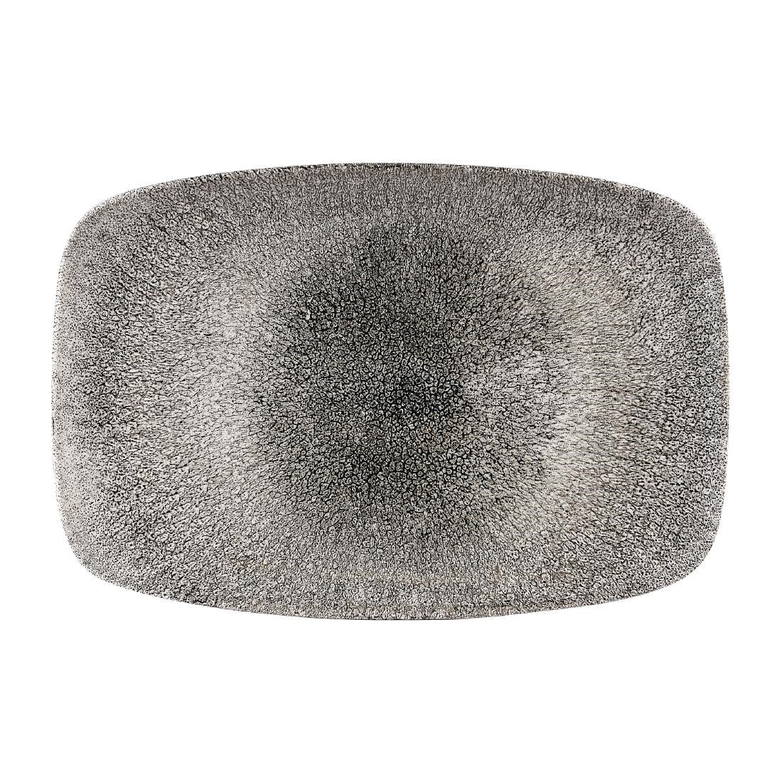 CW561 Churchill Studio Prints Raku Rectangular Plates Quartz Black 245 x 355mm (Pack of 6) JD Catering Equipment Solutions Ltd