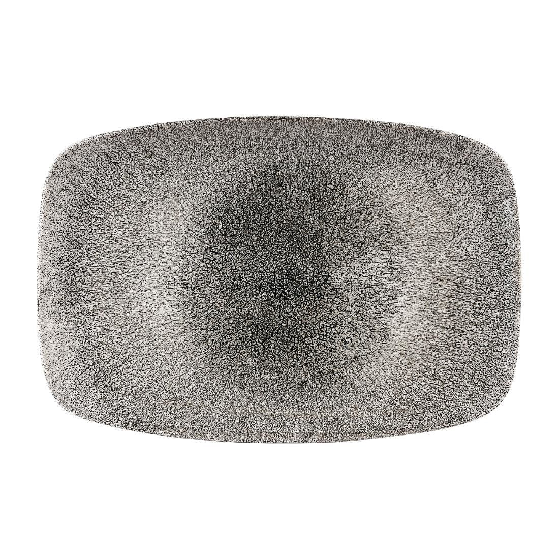 CW561 Churchill Studio Prints Raku Rectangular Plates Quartz Black 245 x 355mm (Pack of 6) JD Catering Equipment Solutions Ltd