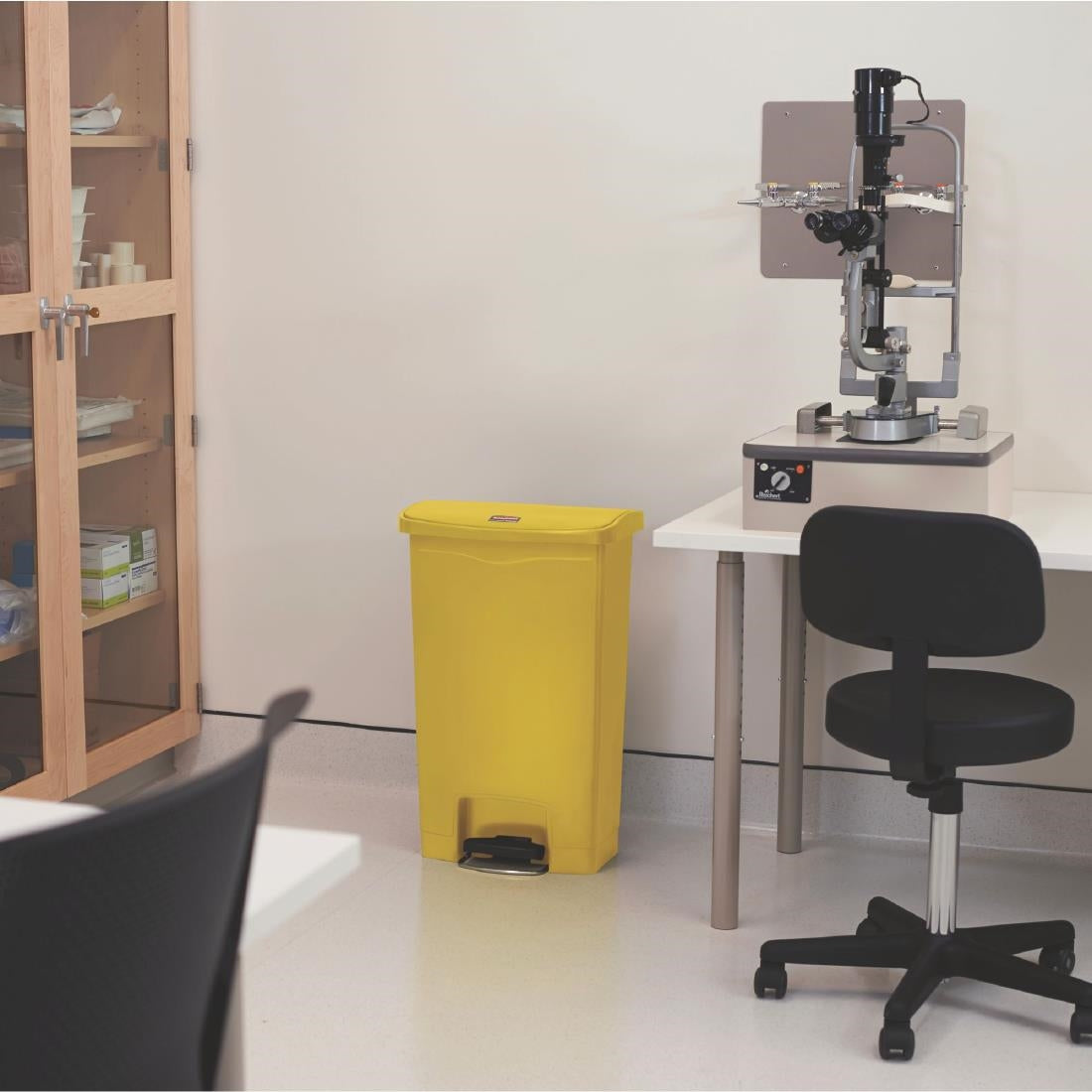 CW585 Rubbermaid Slim Jim Front Step-On Pedal Bin Yellow 50Ltr JD Catering Equipment Solutions Ltd