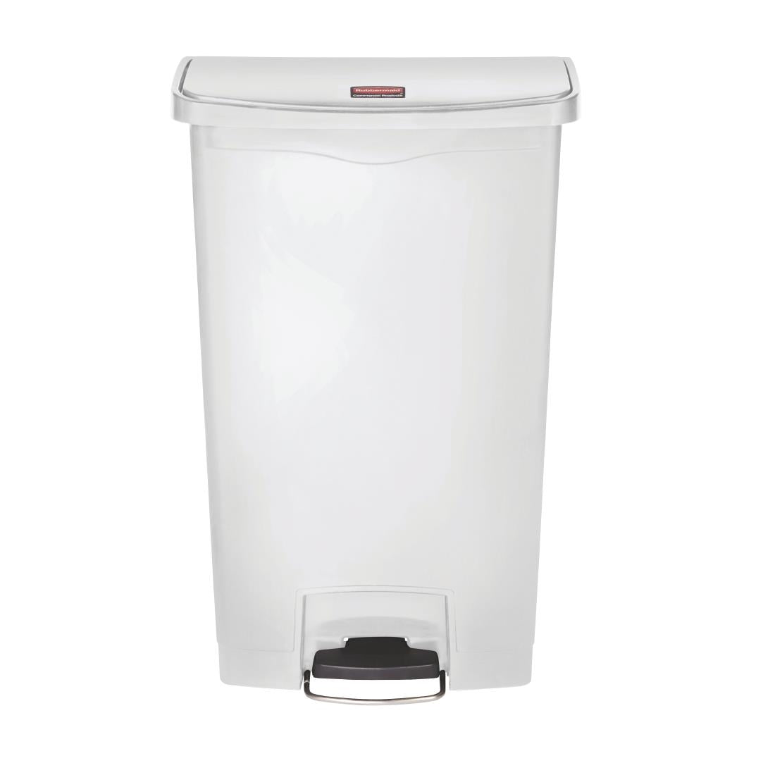 CW590 Rubbermaid Slim Jim Step on Bin Front Pedal 68Ltr White JD Catering Equipment Solutions Ltd