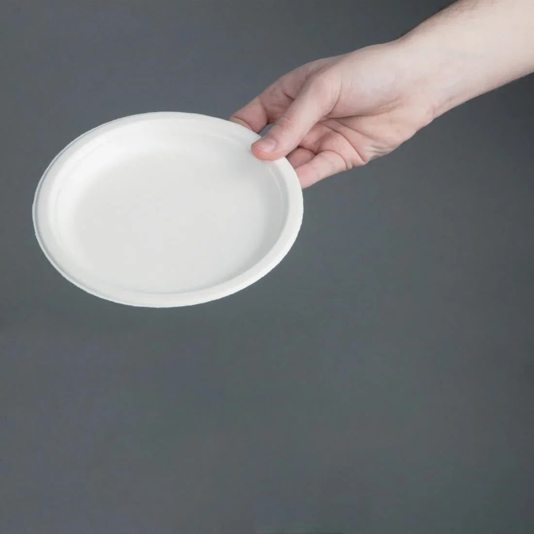 CW905 Fiesta Compostable Bagasse Plates Round 179mm (Pack of 50) - JD Catering Equipment Solutions Ltd