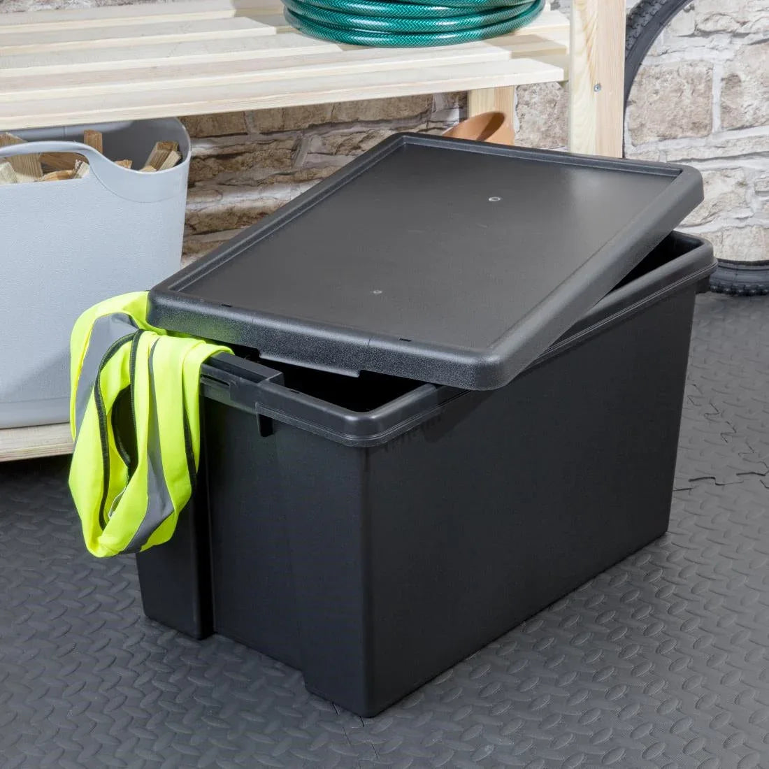 CX094 Wham Bam Recycled Storage Box & Lid Black 62Ltr - JD Catering Equipment Solutions Ltd