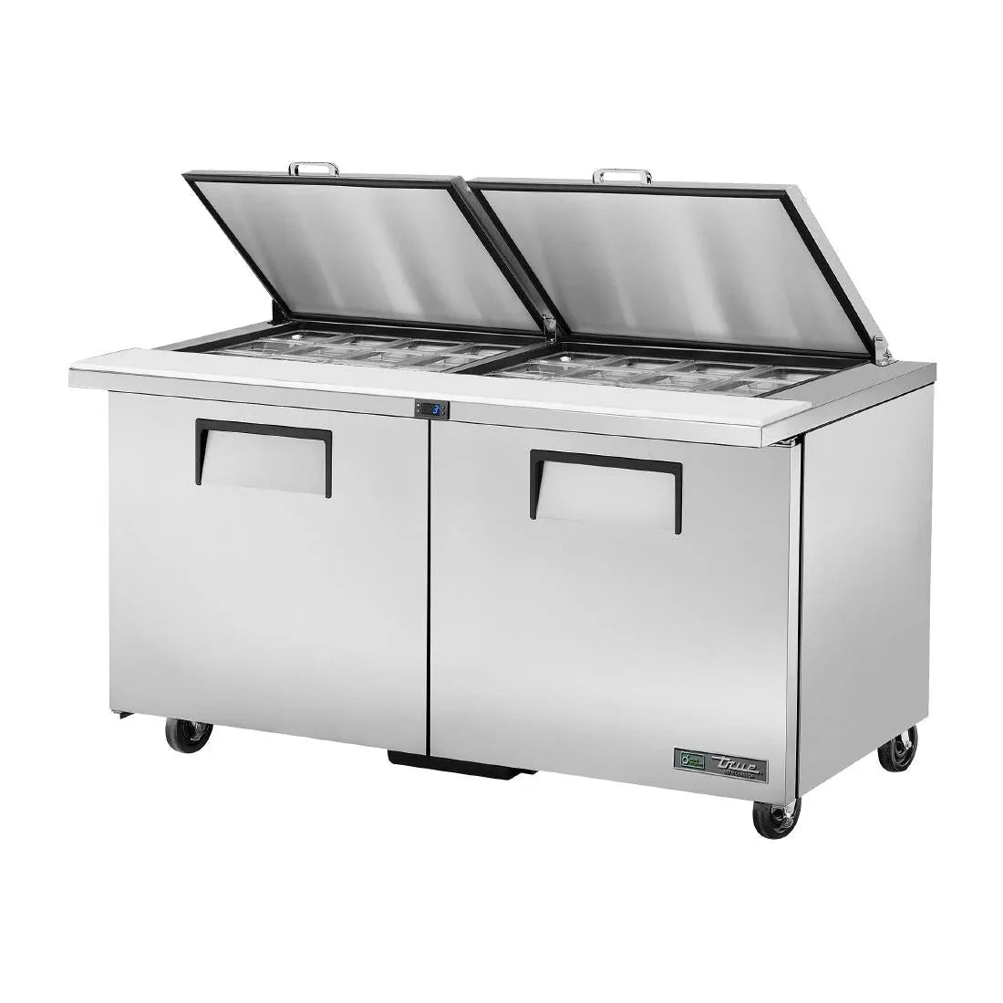 CX129 True Double Door Prep Counter Fridge TSSU-60-24M-B-ST-HC FLID - JD Catering Equipment Solutions Ltd