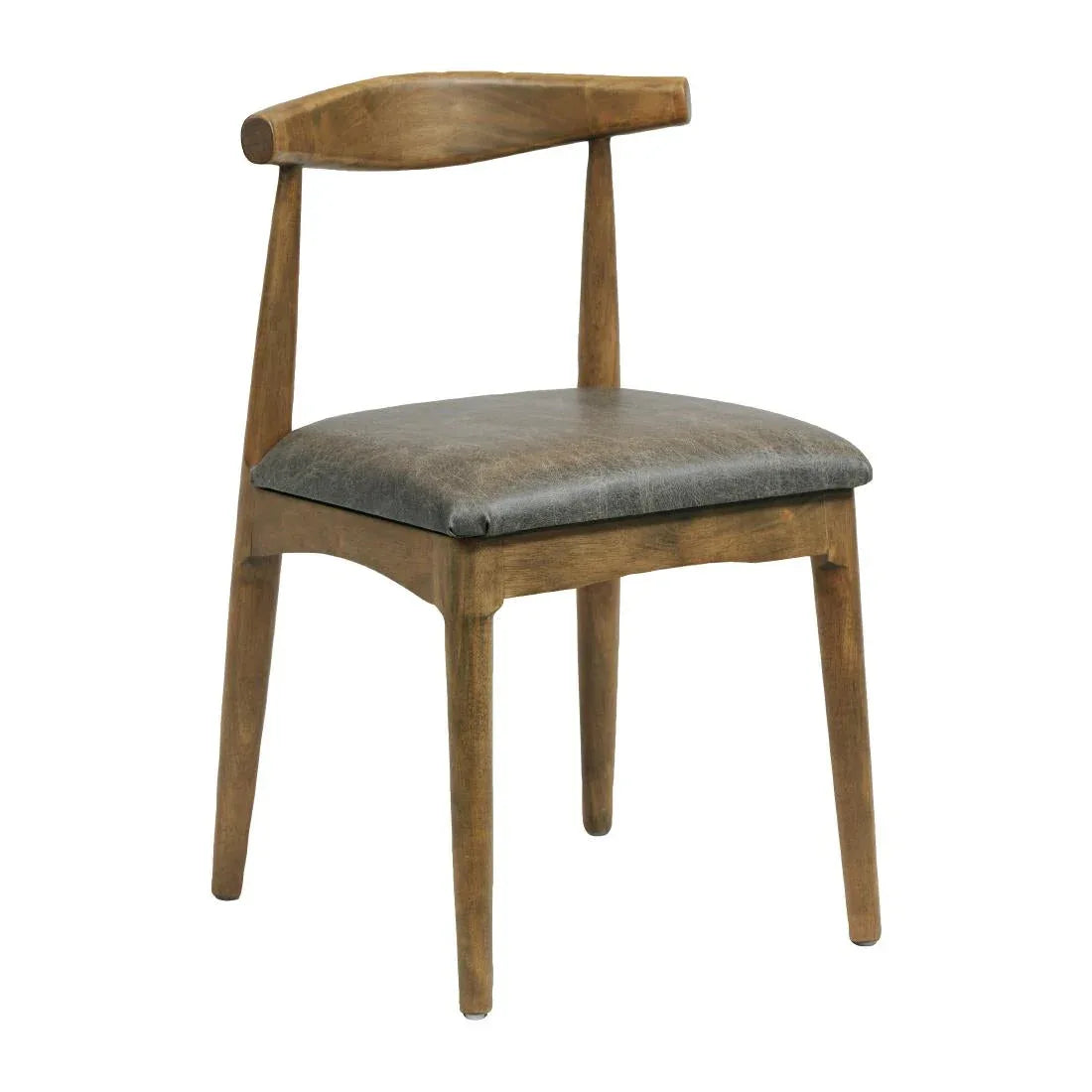 CX430 Austin Dining Chair Weather Oak with Helbeck Saddle Ash Seat (Pack of 2) JD Catering Equipment Solutions Ltd