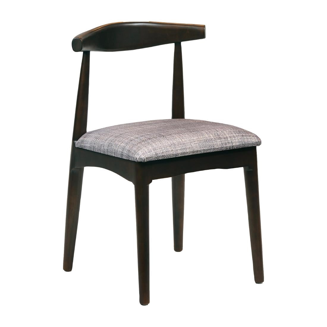 CX435 Austin Dining Chair Dark Walnut with Helbeck Charcoal Seat (Pack of 2) JD Catering Equipment Solutions Ltd