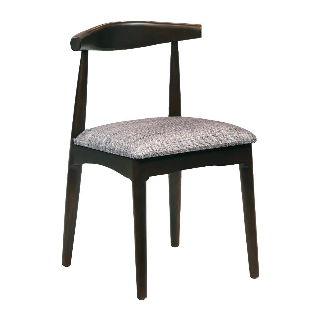 CX435 Austin Dining Chair Dark Walnut with Helbeck Charcoal Seat (Pack of 2) JD Catering Equipment Solutions Ltd
