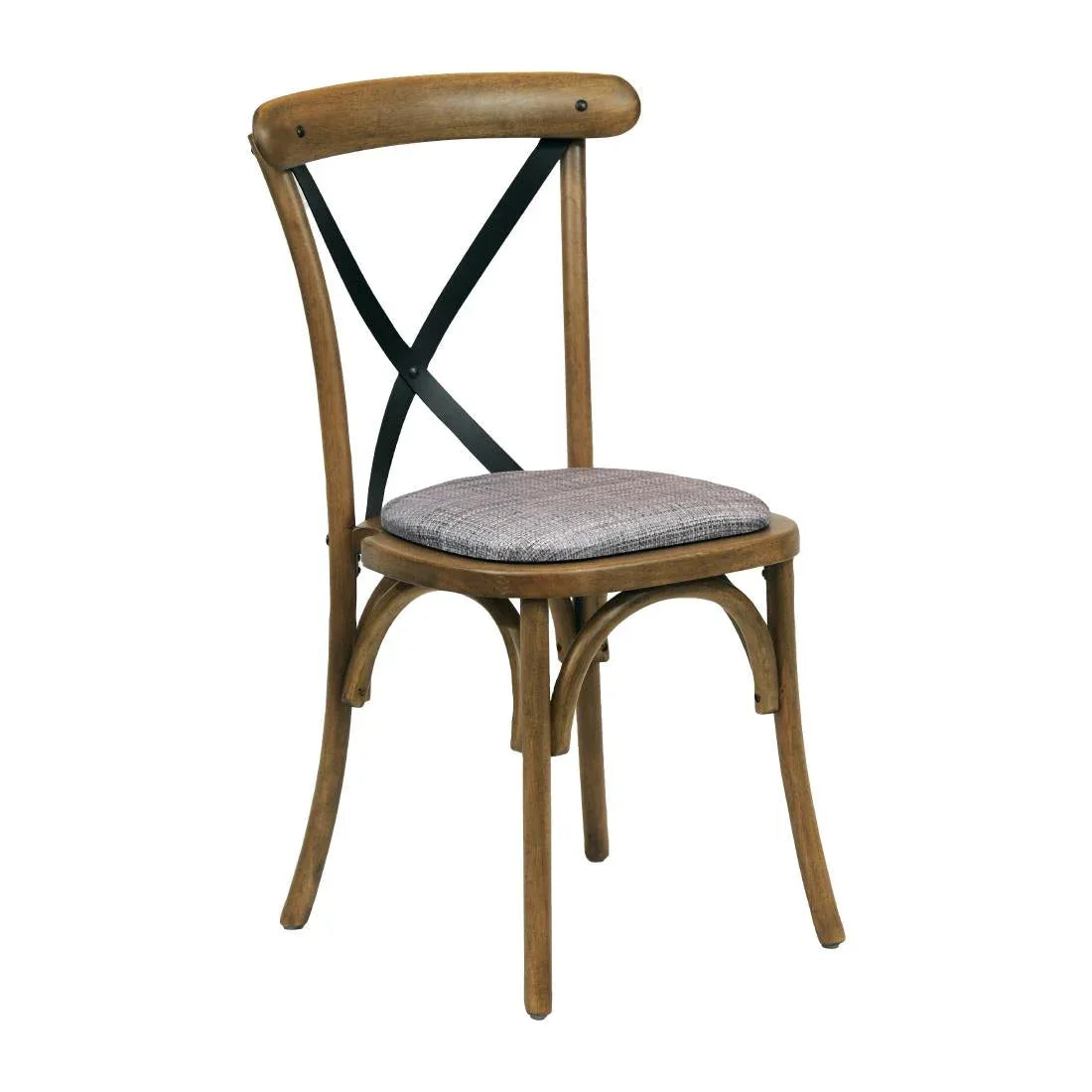 CX445 Bristol Dining Chair Weathered Oak with Padded Seat Helbeck Charcoal (Pack of 2) - JD Catering Equipment Solutions Ltd
