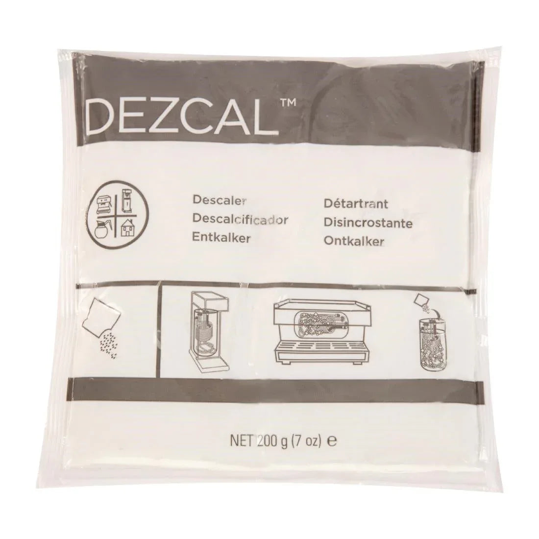 CX505 Urnex Dezcal Activated Scale Remover Powder Sachets 200g - JD Catering Equipment Solutions Ltd