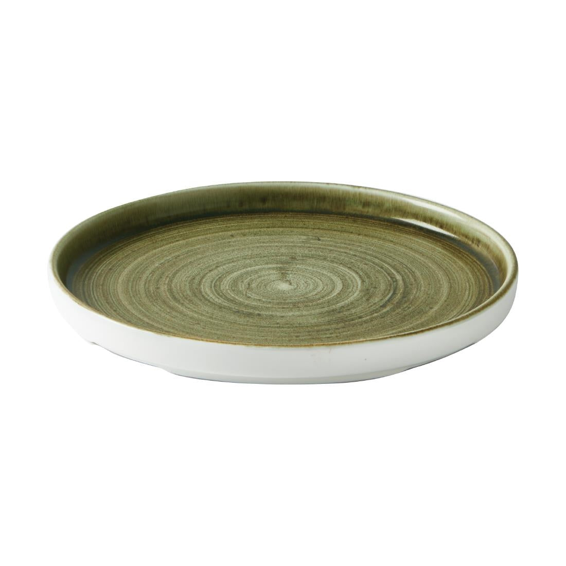 CX638 Churchill Stonecast Plume Walled Plates Green 220mm (Pack of 6) JD Catering Equipment Solutions Ltd