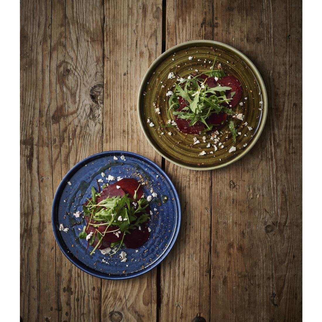 CX638 Churchill Stonecast Plume Walled Plates Green 220mm (Pack of 6) JD Catering Equipment Solutions Ltd