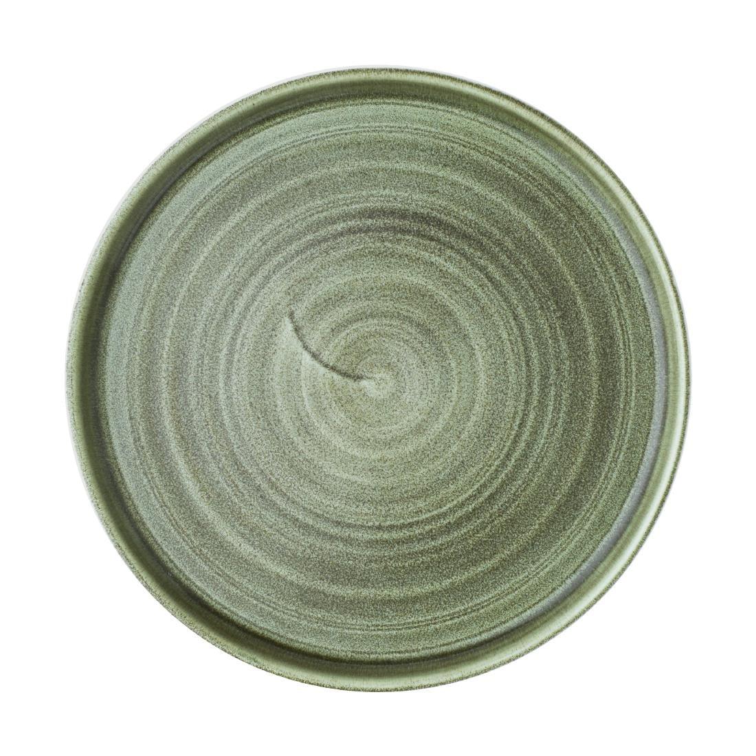 CX644 Churchill Stonecast Patina Walled Plates Green 220mm (Pack of 6) - JD Catering Equipment Solutions Ltd