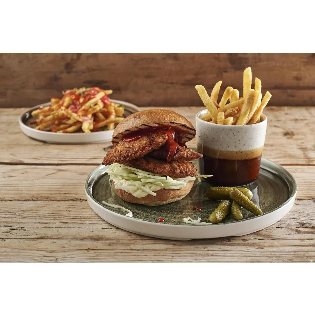 CX645 Churchill Stonecast Patina Walled Plates Green 260mm (Pack of 6) - JD Catering Equipment Solutions Ltd