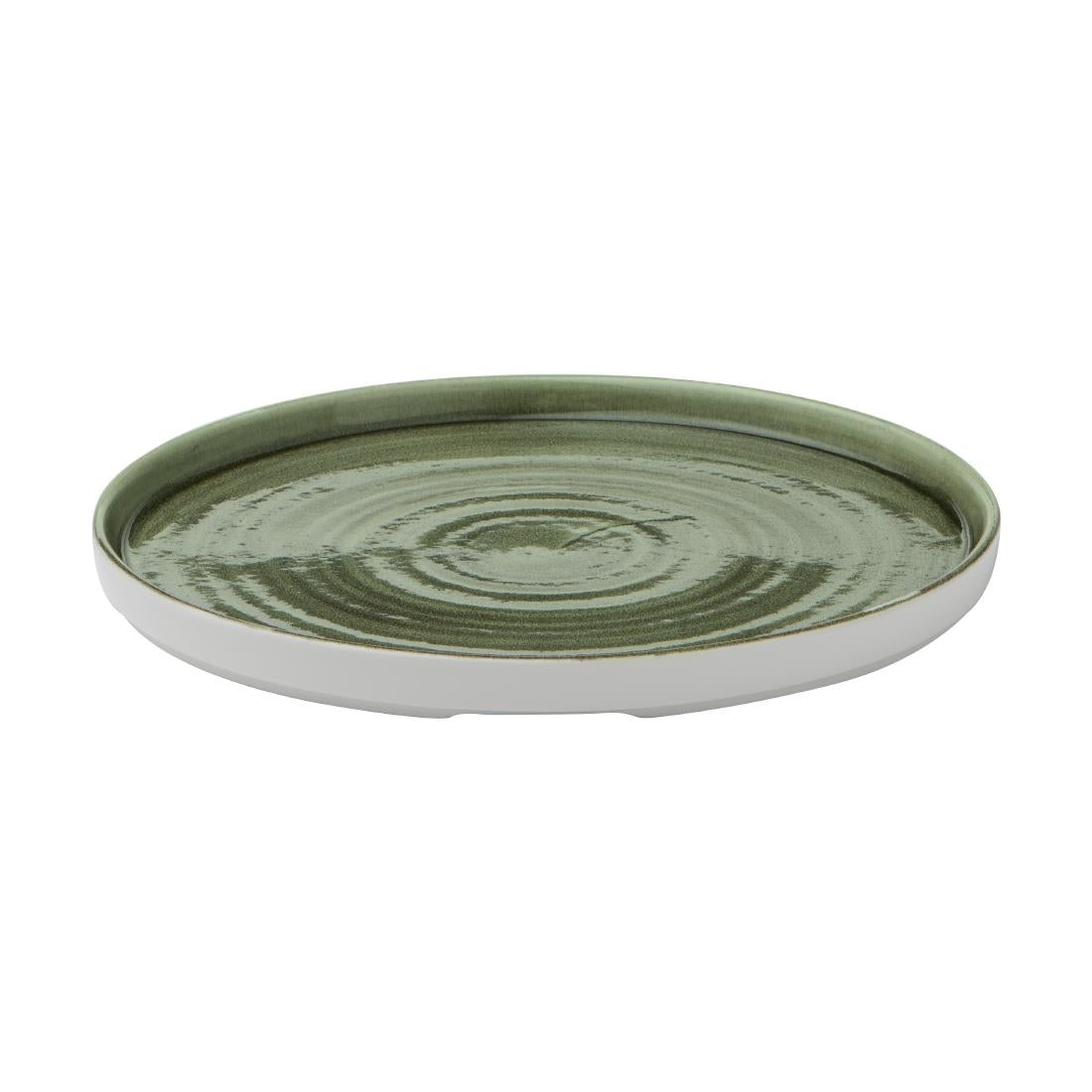 CX645 Churchill Stonecast Patina Walled Plates Green 260mm (Pack of 6) JD Catering Equipment Solutions Ltd