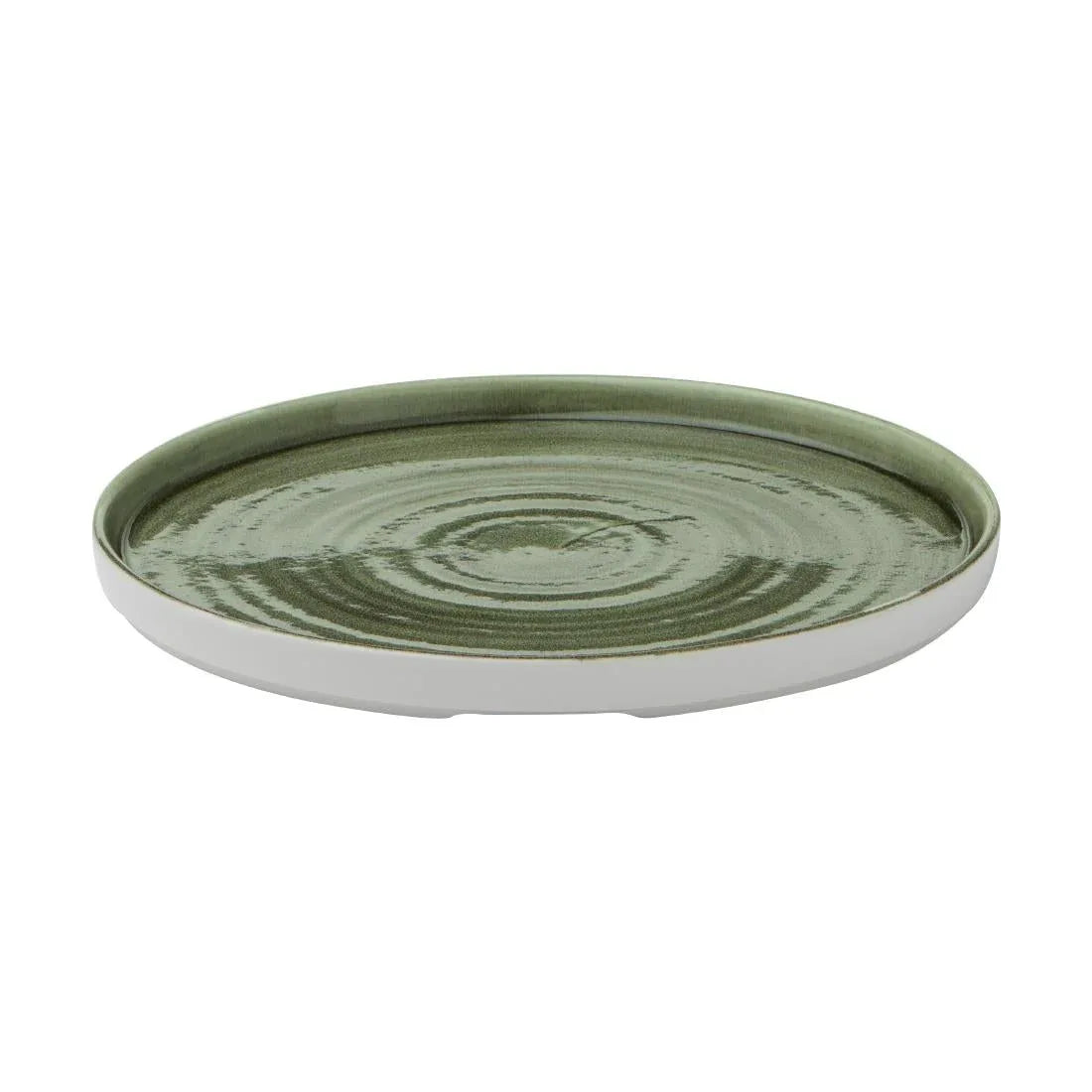 CX645 Churchill Stonecast Patina Walled Plates Green 260mm (Pack of 6) - JD Catering Equipment Solutions Ltd