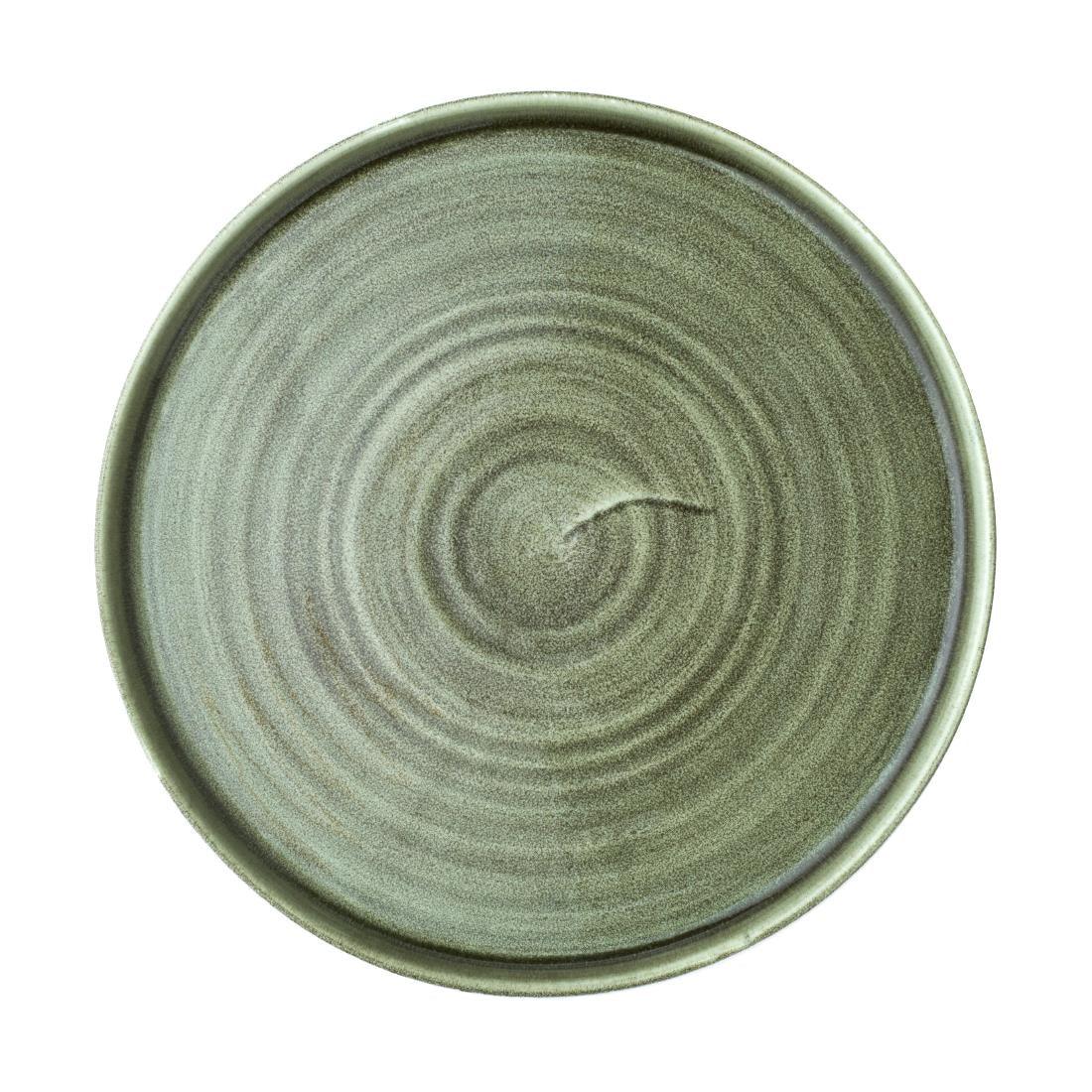 CX645 Churchill Stonecast Patina Walled Plates Green 260mm (Pack of 6) - JD Catering Equipment Solutions Ltd