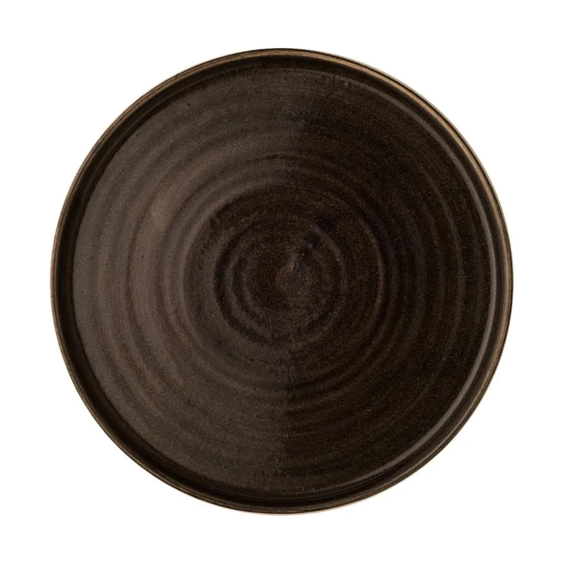 CX646 Churchill Stonecast Patina Walled Plates Iron Black 220mm (Pack of 6) - JD Catering Equipment Solutions Ltd