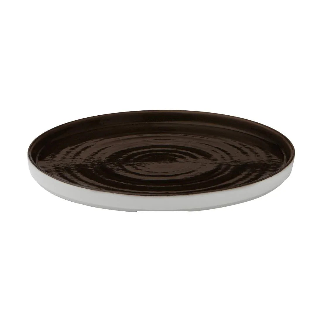 CX647 Churchill Stonecast Patina Walled Plates Iron Black 260mm (Pack of 6) - JD Catering Equipment Solutions Ltd