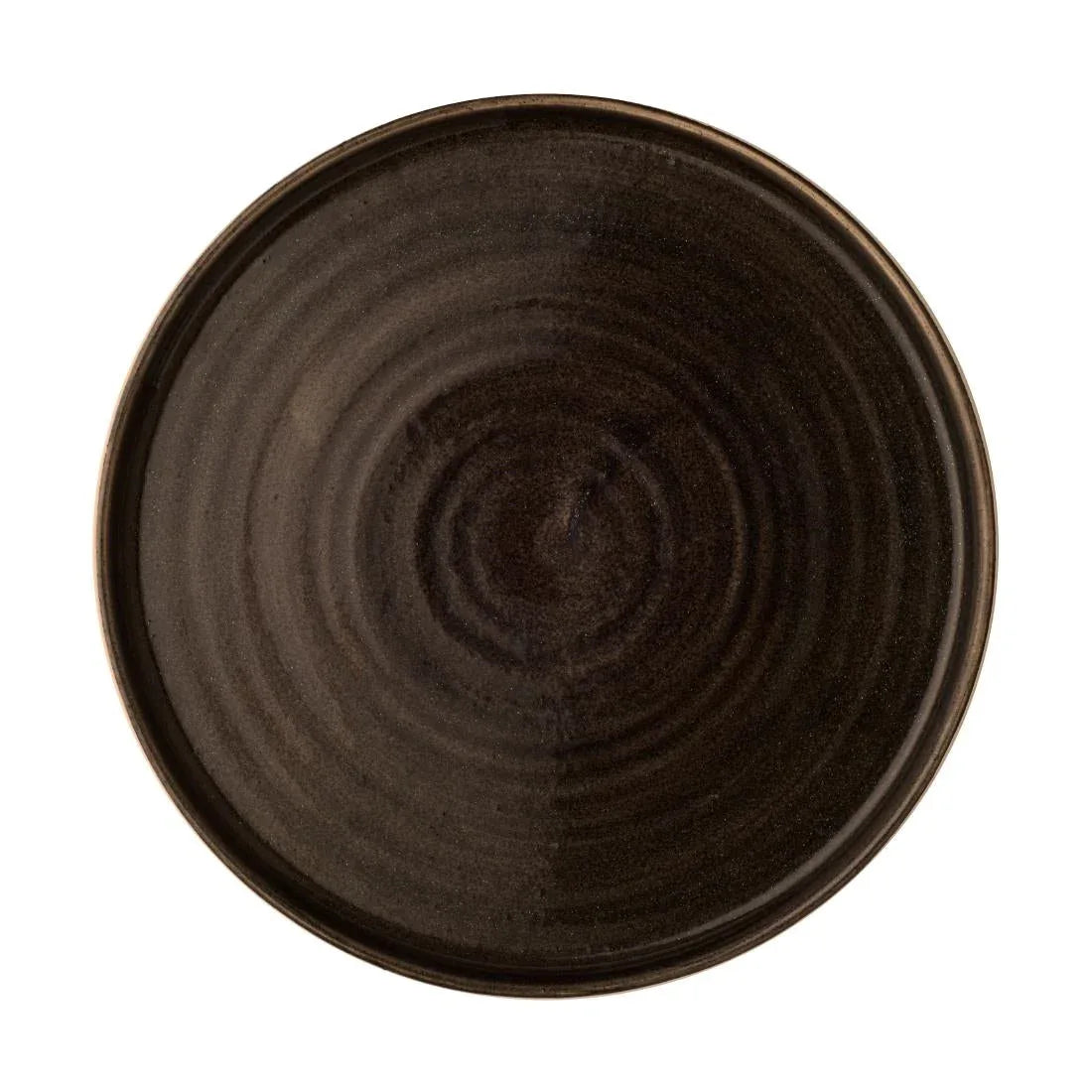 CX647 Churchill Stonecast Patina Walled Plates Iron Black 260mm (Pack of 6) - JD Catering Equipment Solutions Ltd