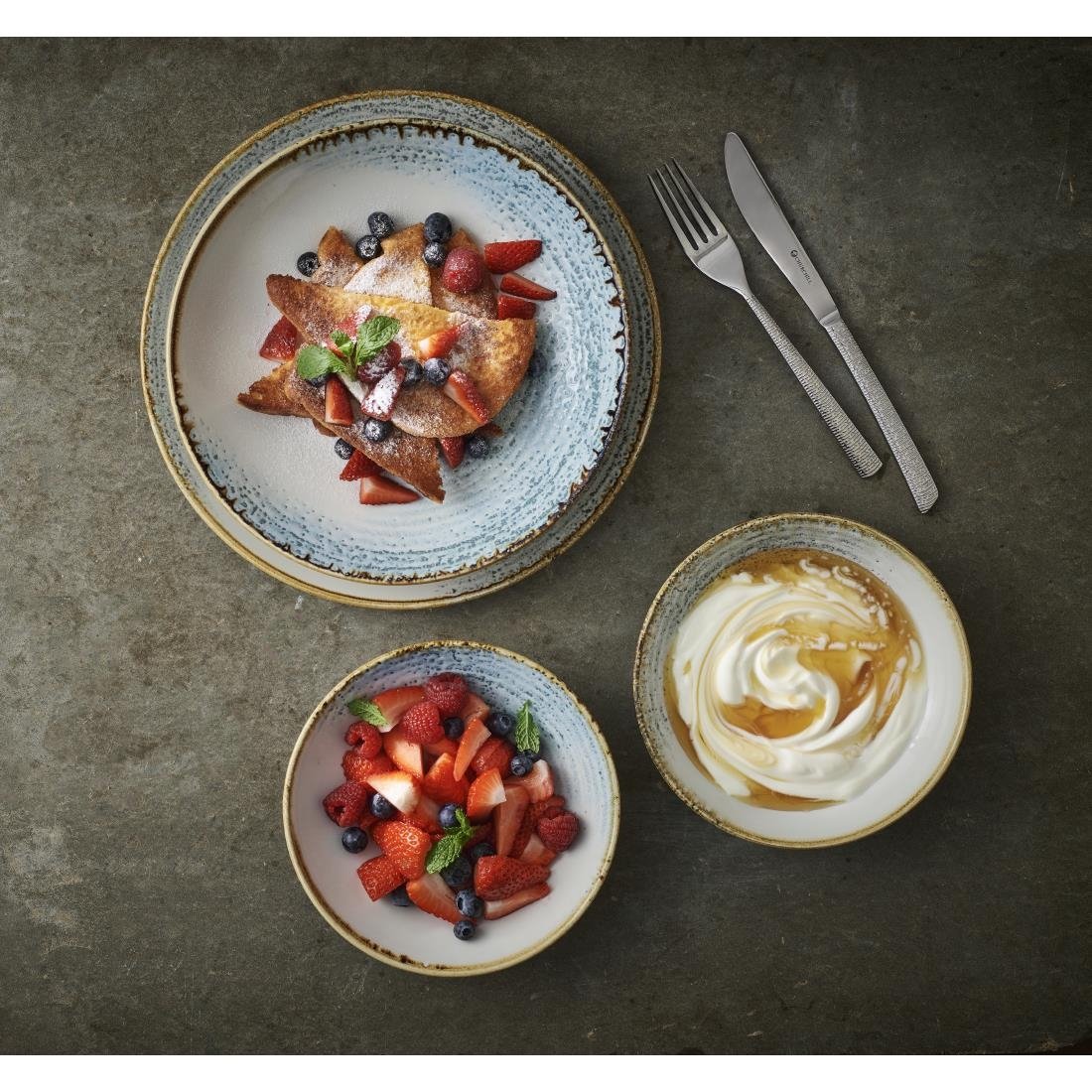 CX671 Churchill Homespun Accents Aquamarine Evolve Coupe Bowls 248mm (Pack of 12) JD Catering Equipment Solutions Ltd