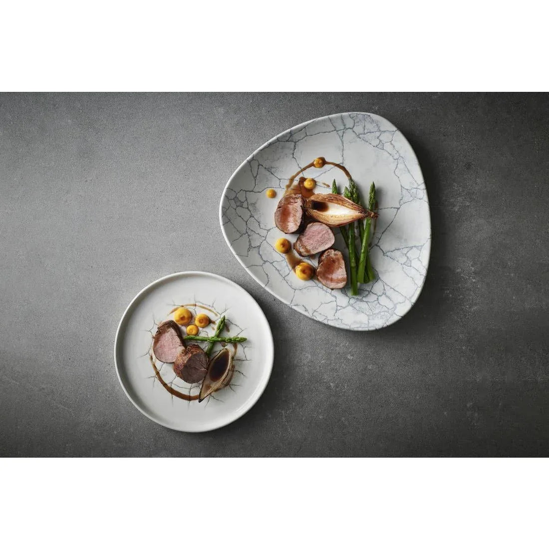 CX677 Churchill Studio Prints Kintsugi Agate Walled Plates Grey 260mm (Pack of 6) - JD Catering Equipment Solutions Ltd