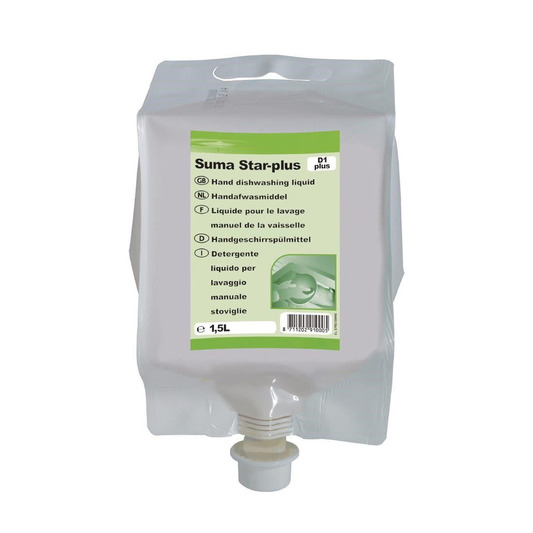 CX804 Suma Star-plus D1 Washing Up Liquid Concentrate 1.5Ltr JD Catering Equipment Solutions Ltd