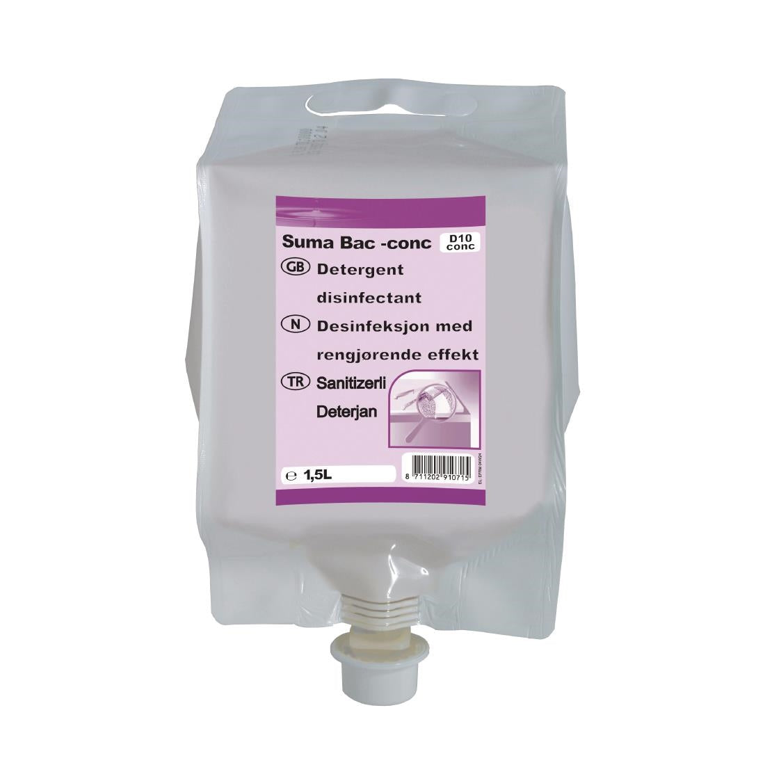 CX805 Suma Bac D10 Cleaner and Disinfectant Super Concentrate 1.5Ltr JD Catering Equipment Solutions Ltd