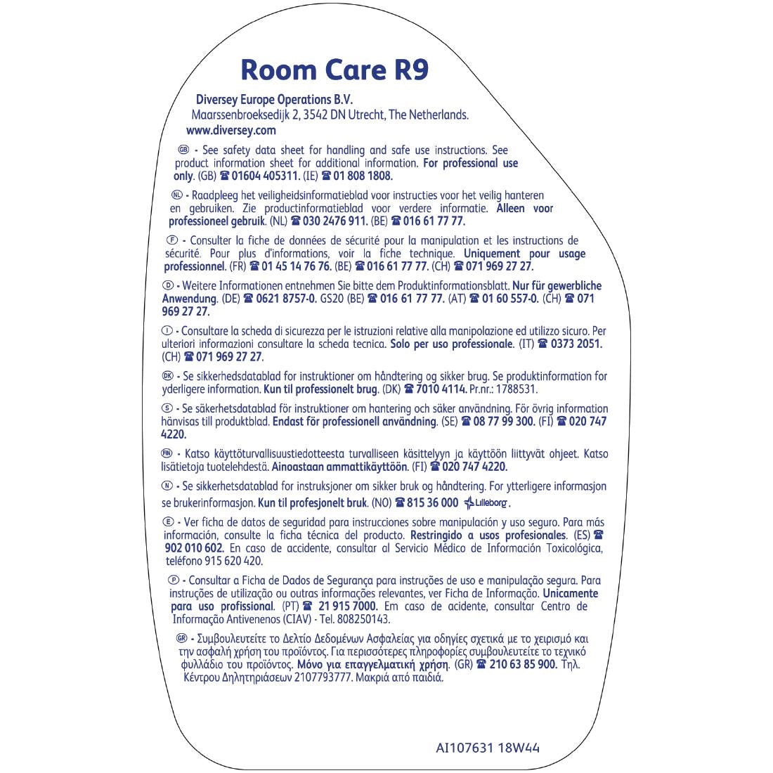 CX808 Room Care R9 Bathroom Cleaner Ready To Use 750ml JD Catering Equipment Solutions Ltd