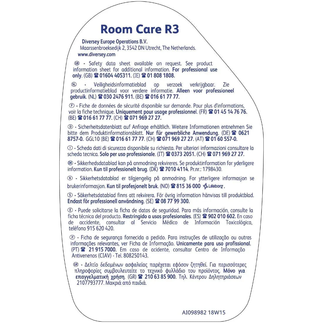 CX809 Room Care R3 Glass and Multi-Surface Cleaner Ready To Use 750ml - JD Catering Equipment Solutions Ltd