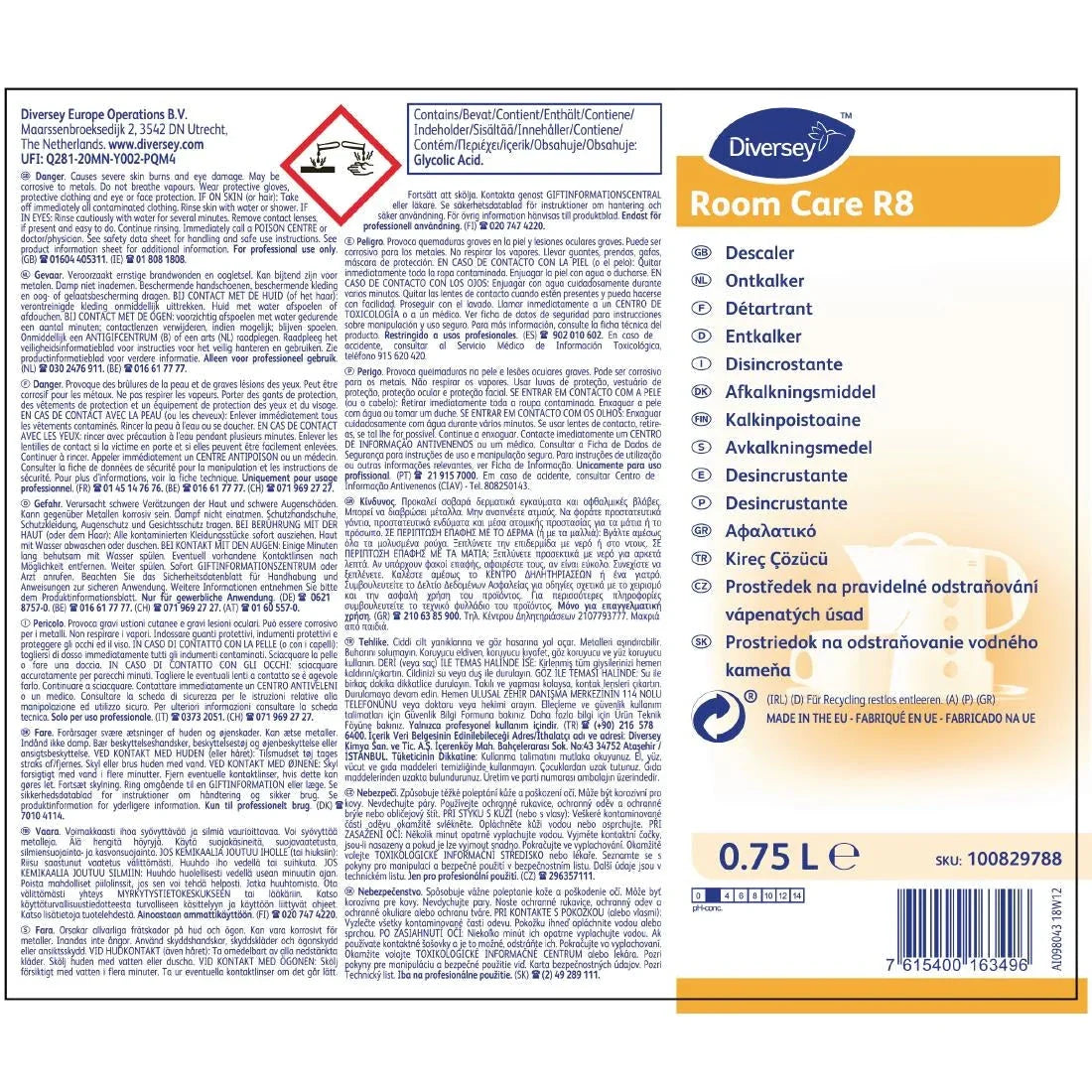 CX816 Room Care R8 Descaler Ready To Use 750ml - JD Catering Equipment Solutions Ltd