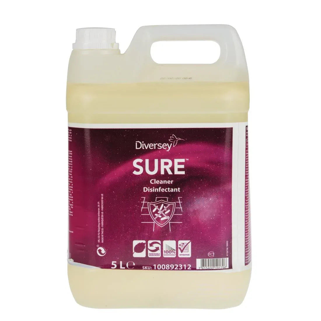CX833 SURE Cleaner and Disinfectant Concentrate 5Ltr - JD Catering Equipment Solutions Ltd