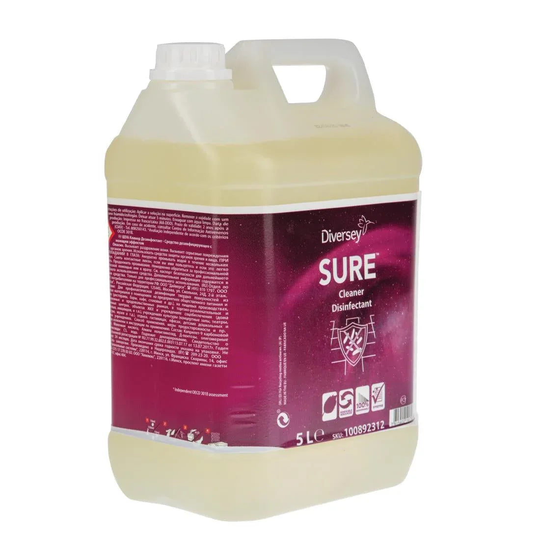 CX833 SURE Cleaner and Disinfectant Concentrate 5Ltr - JD Catering Equipment Solutions Ltd