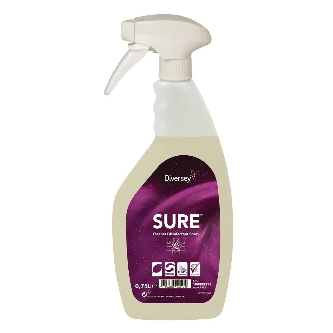 CX835 SURE Cleaner and Disinfectant Ready To Use 750ml - JD Catering Equipment Solutions Ltd