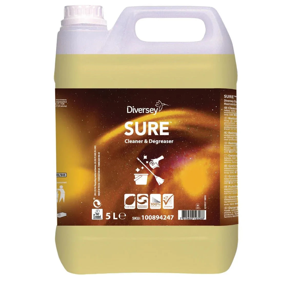 CX838 SURE Kitchen Cleaner and Degreaser Concentrate 5Ltr - JD Catering Equipment Solutions Ltd
