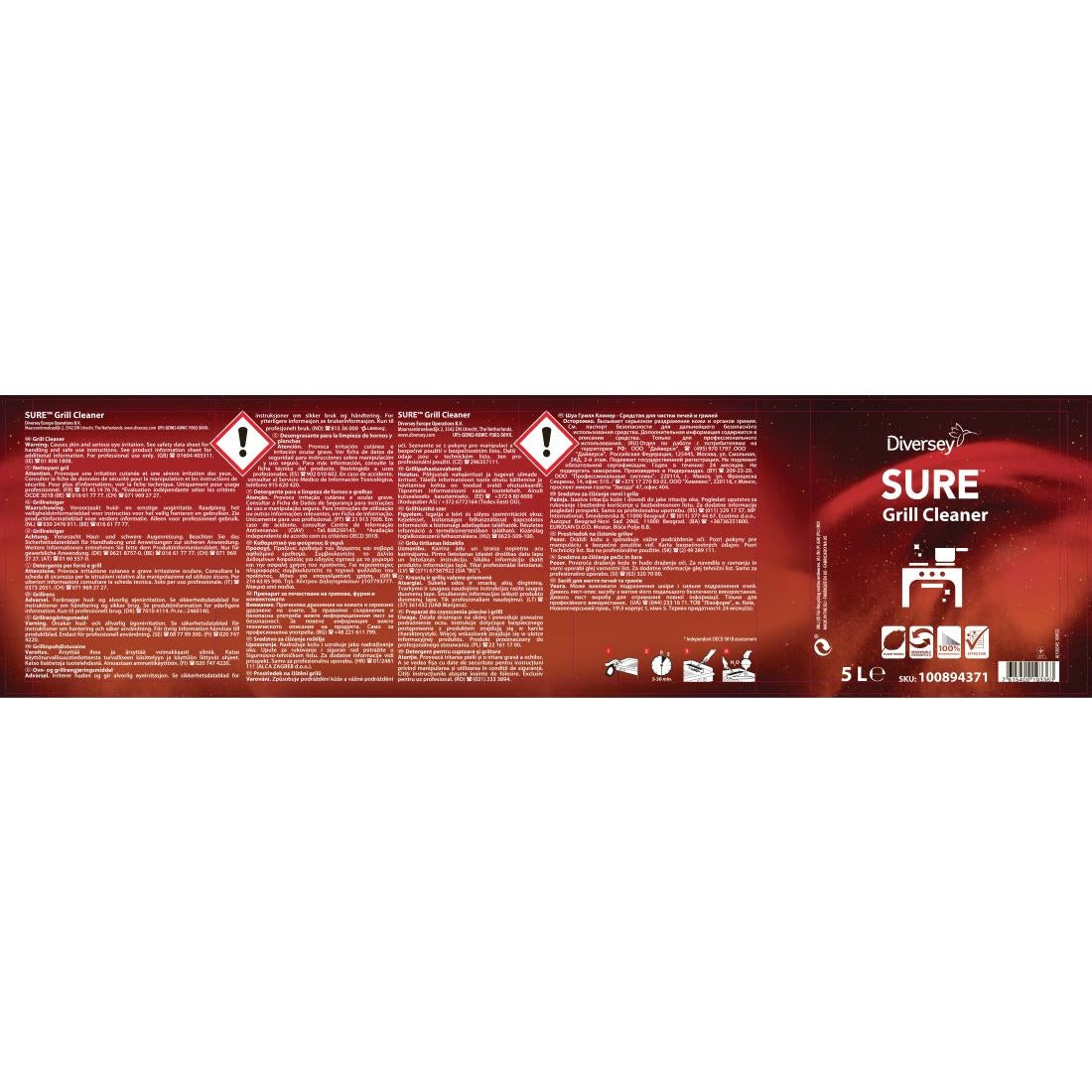 CX839 SURE Grill Cleaner Concentrate 5Ltr JD Catering Equipment Solutions Ltd