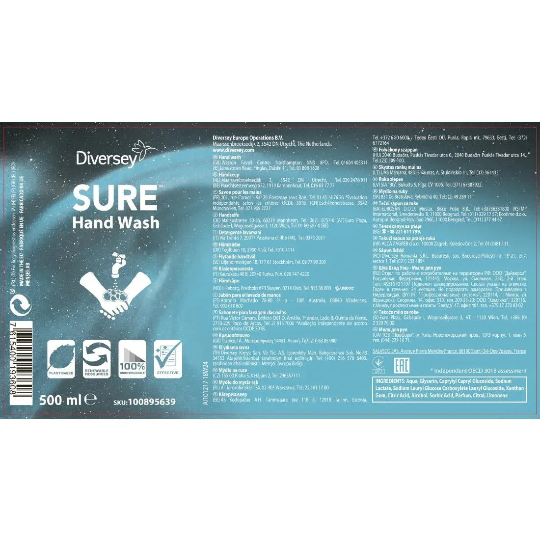 CX840 SURE Perfumed Liquid Hand Wash 500ml - JD Catering Equipment Solutions Ltd