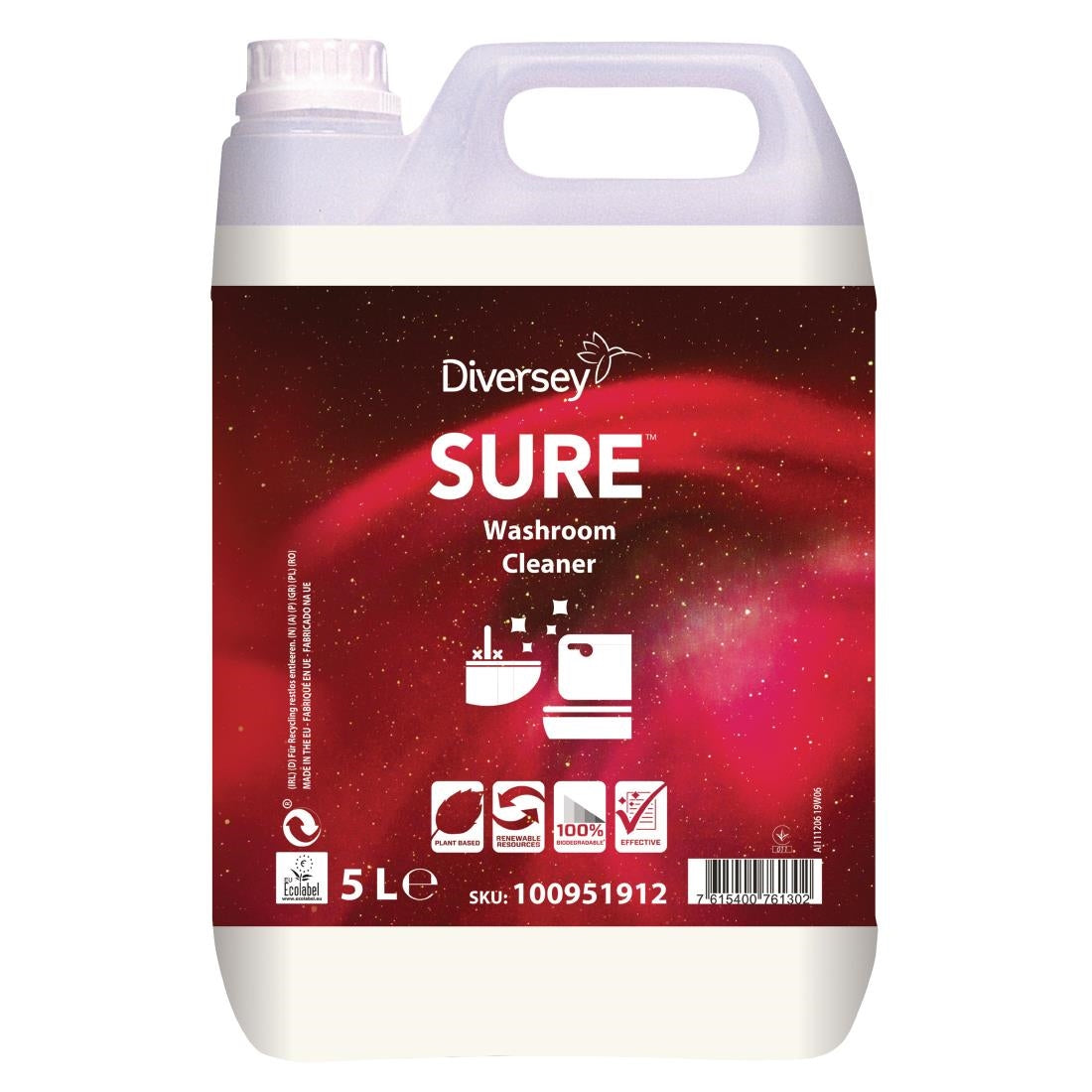CX842 SURE Washroom Cleaner Concentrate 5Ltr JD Catering Equipment Solutions Ltd