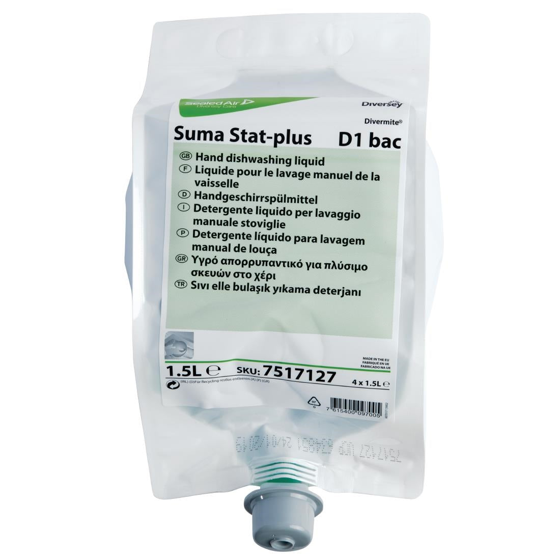 CX844 Suma Stat-plus D1 Washing Up Liquid Concentrate 1.5Ltr JD Catering Equipment Solutions Ltd