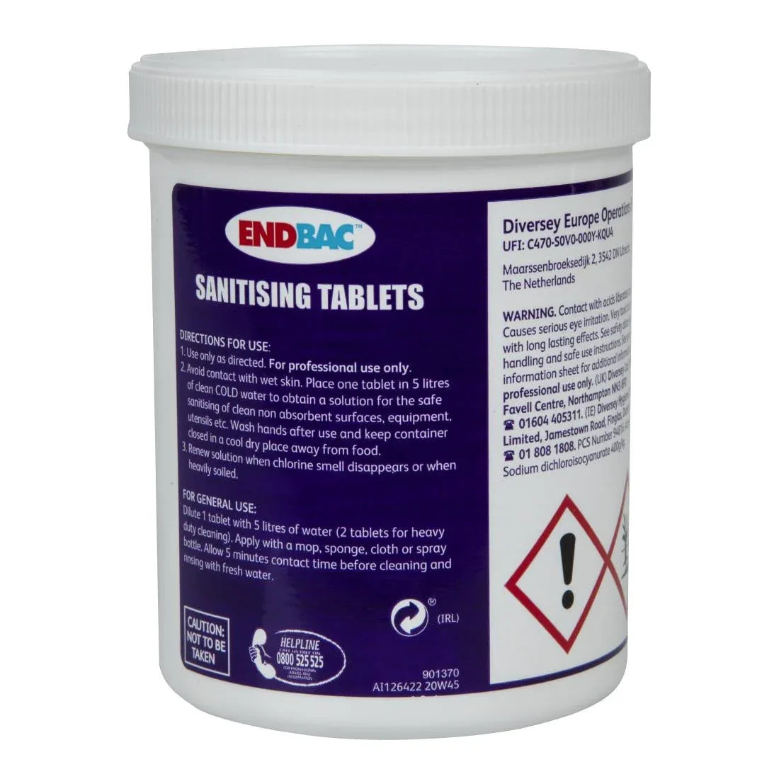 CX847 Endbac Sanitising Tablets (Pack of 230) - JD Catering Equipment Solutions Ltd