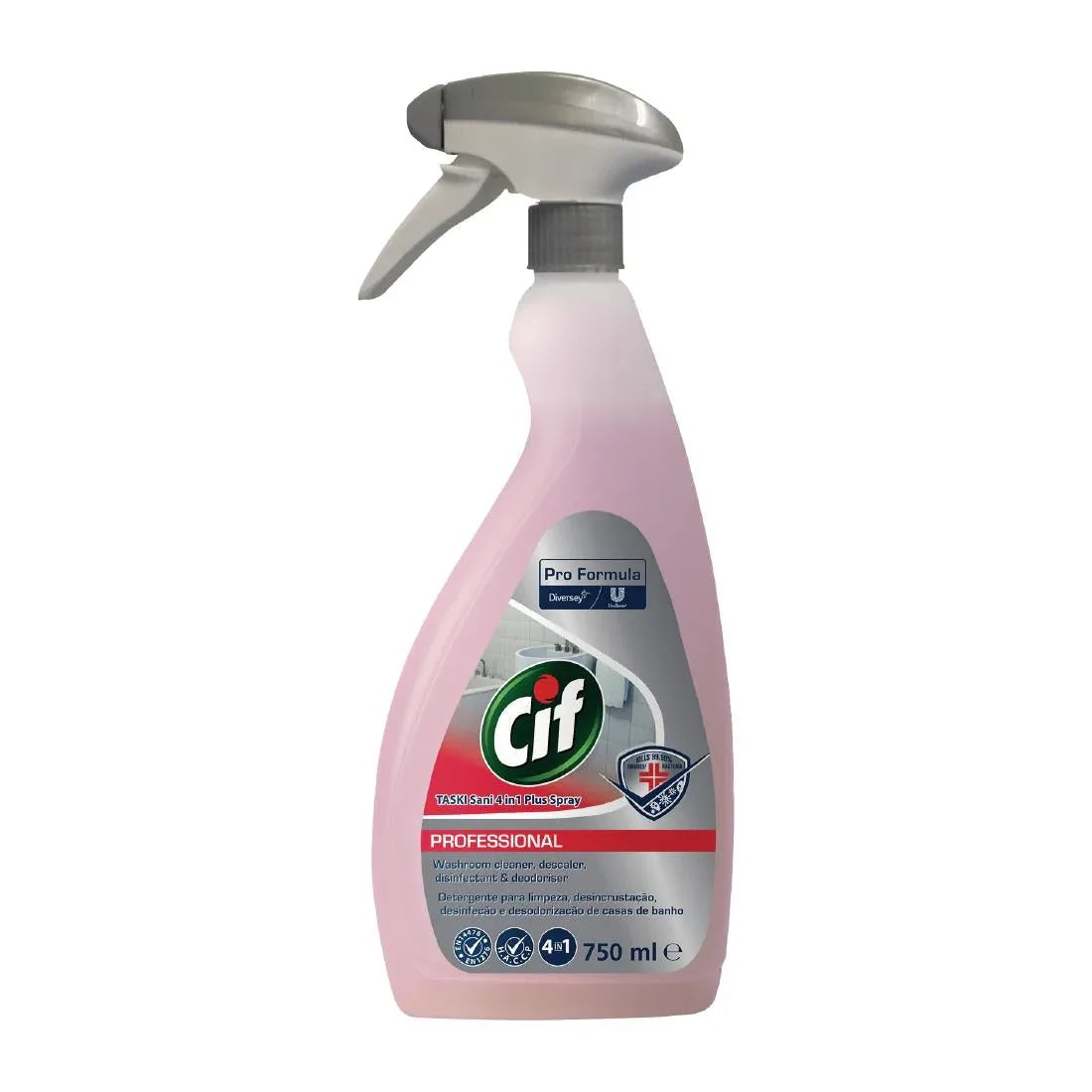 CX872 Cif Pro Formula 4-in-1 Washroom Cleaner and Disinfectant Ready To Use 750ml - JD Catering Equipment Solutions Ltd