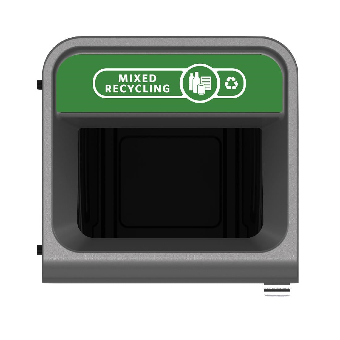 CX961 Rubbermaid Configure Recycling Bin with Mixed Recycling Label Green 87Ltr JD Catering Equipment Solutions Ltd