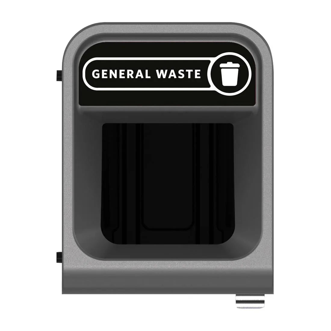 CX978 Rubbermaid Configure Recycling Bin with General Waste Label Black 57L - JD Catering Equipment Solutions Ltd