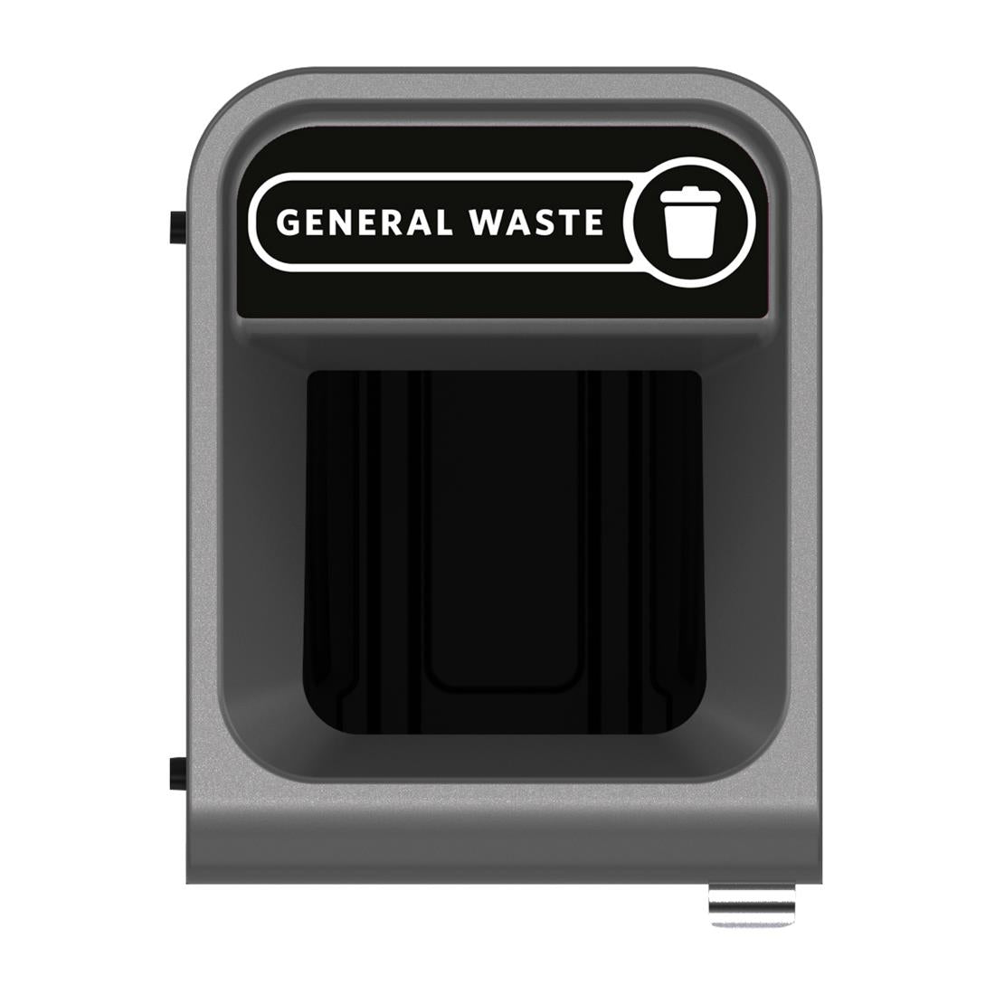 CX978 Rubbermaid Configure Recycling Bin with General Waste Label Black 57L JD Catering Equipment Solutions Ltd