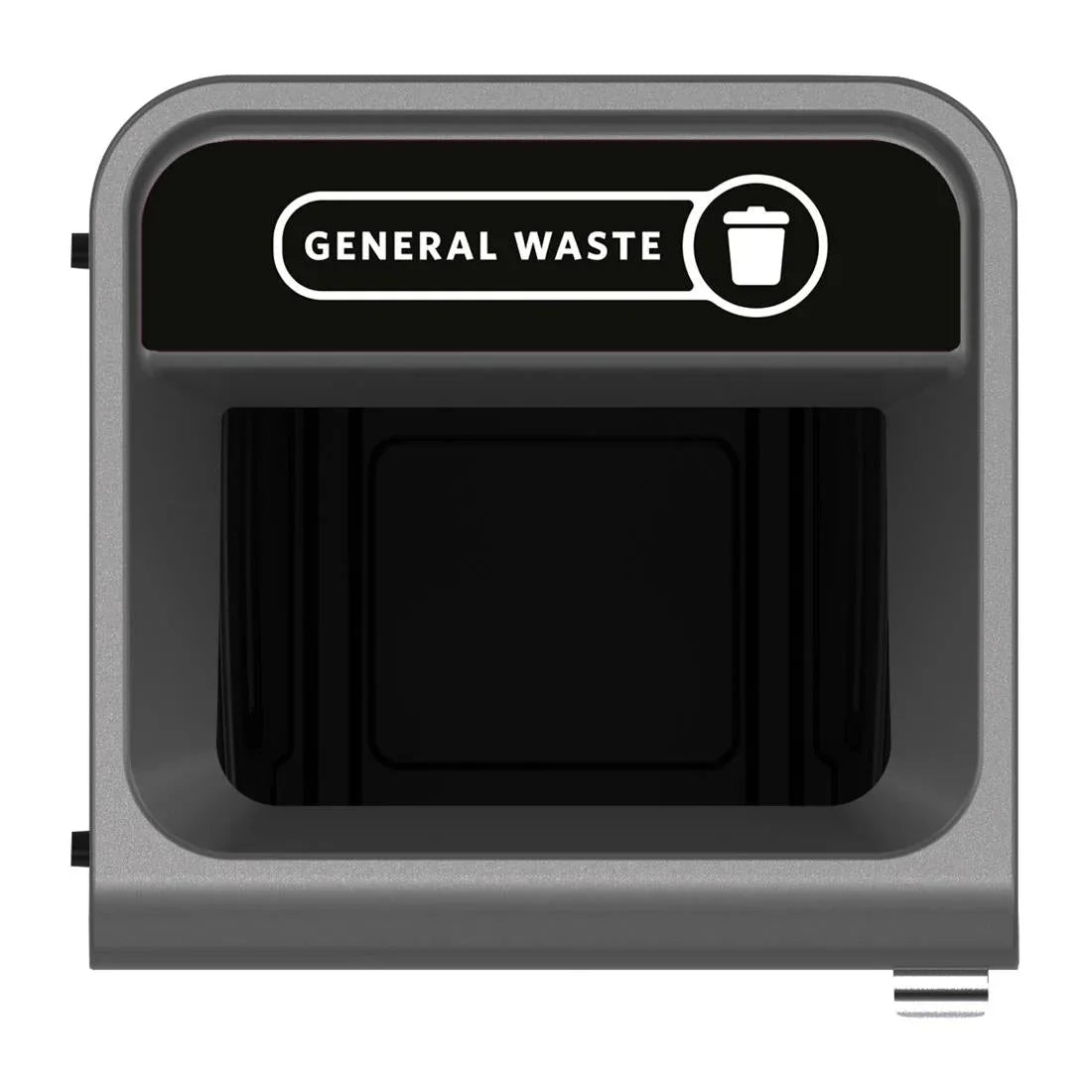 CX979 Rubbermaid Configure Recycling Bin with General Waste Label Black 87L - JD Catering Equipment Solutions Ltd