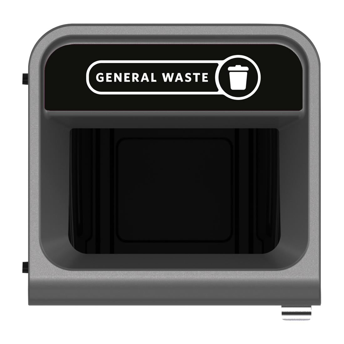 CX979 Rubbermaid Configure Recycling Bin with General Waste Label Black 87L JD Catering Equipment Solutions Ltd