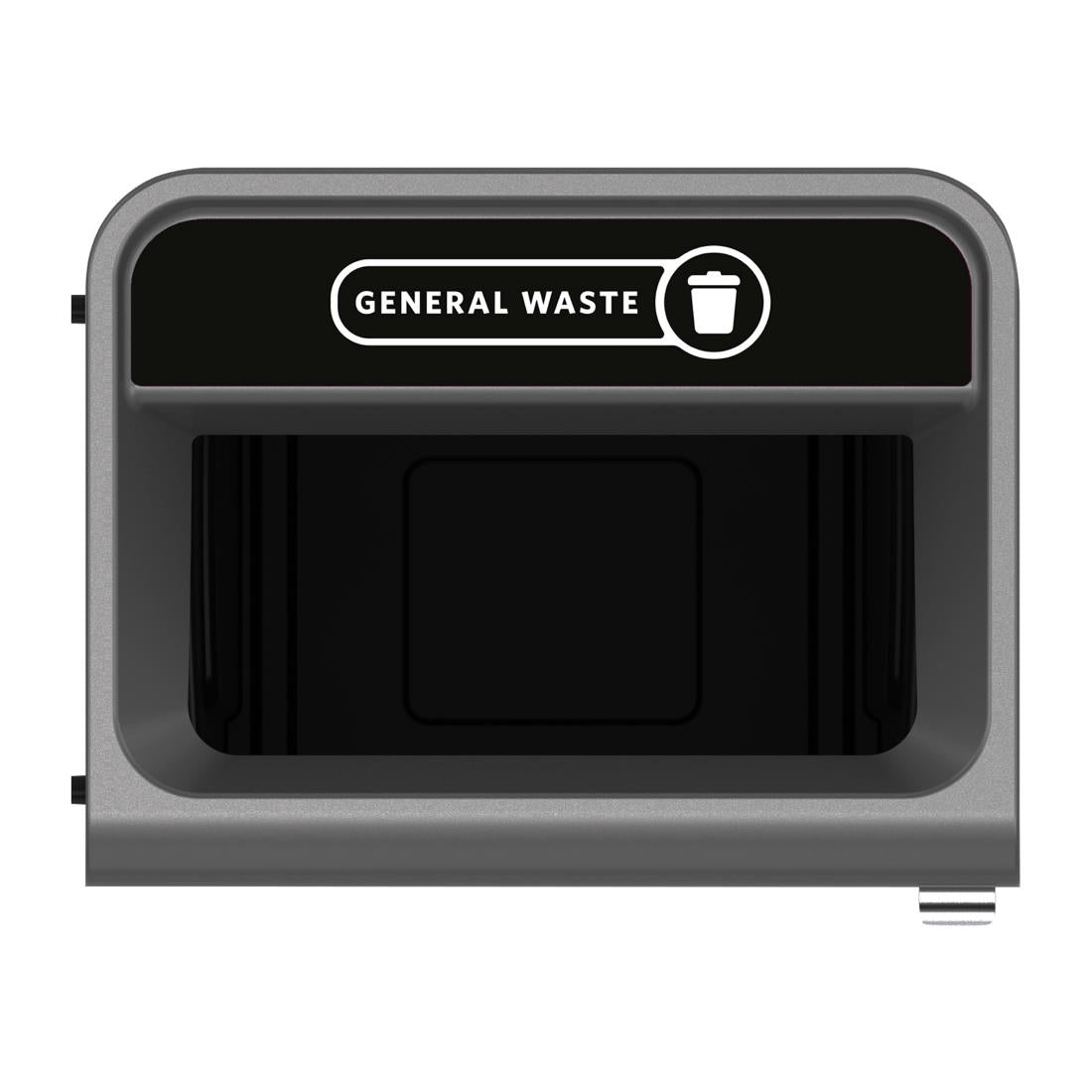CX980 Rubbermaid Configure Recycling Bin with General Waste Label Black 125L JD Catering Equipment Solutions Ltd
