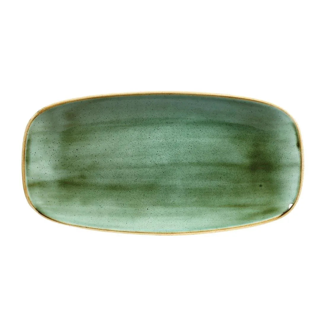 CY100 Churchill Stonecast Rectangular Plates Samphire Green 153 x 298mm - JD Catering Equipment Solutions Ltd