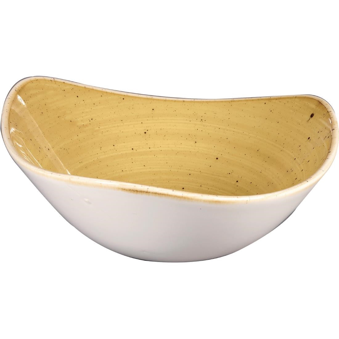 CY737 Churchill Stonecast Triangular Bowl Mustard 185mm (Pack of 12) JD Catering Equipment Solutions Ltd