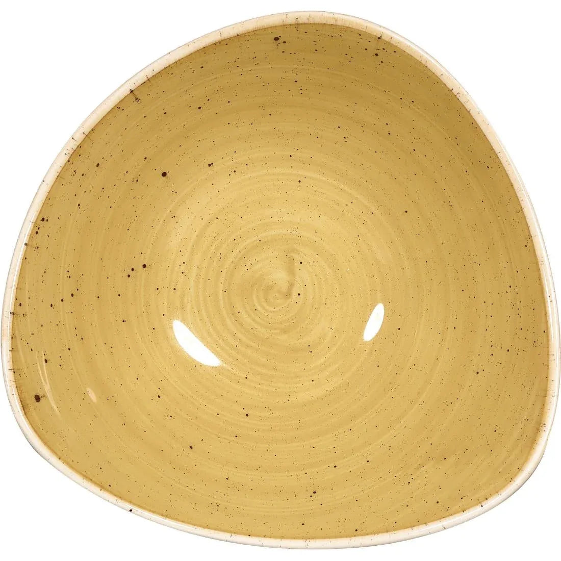 CY737 Churchill Stonecast Triangular Bowl Mustard 185mm (Pack of 12) - JD Catering Equipment Solutions Ltd